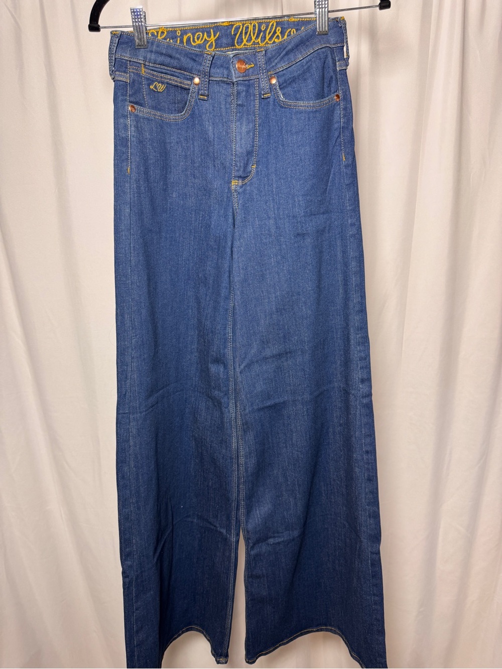 Wrangler x Lainey Wilson Cheeky Wide Leg Jeans Dark Wash Blue 27x34
